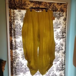 Green linen plus 3X pants! lagenlook pantaloons